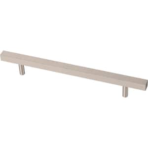 Square Bar 6-5/16 in. (160 mm) Modern Matte Satin Nickel Cabinet Drawer Pull