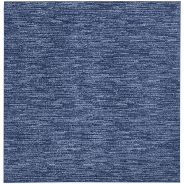 Blue 5 ft. x 5 ft. Woven Polypropylene Indoor/Outdoor Area Rug