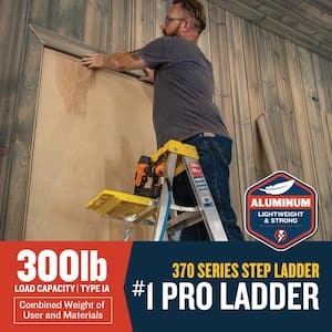8 ft. Aluminum Step Ladder (12 ft. Reach Height) with 300 lb. Load Capacity Type IA Duty Rating