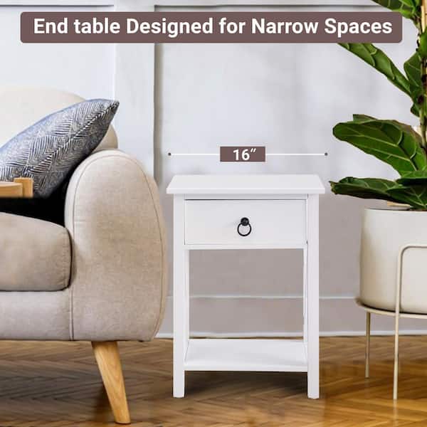 White side table storage discount