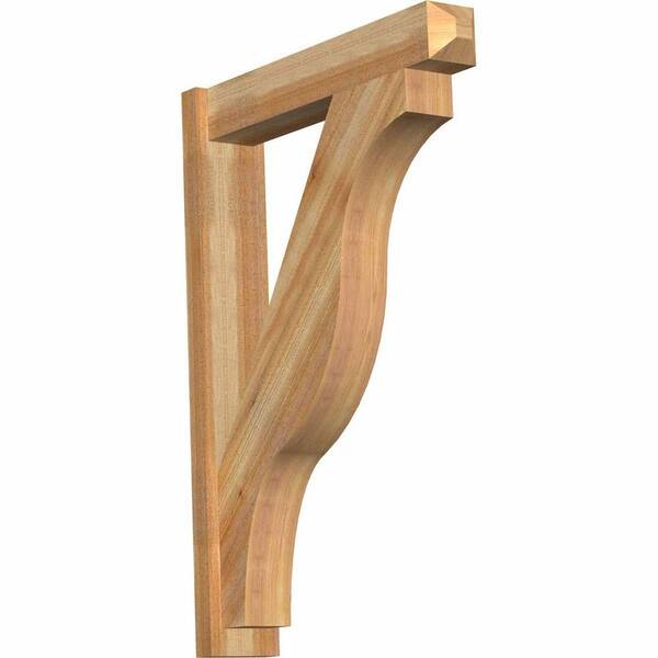 Ekena Millwork 6 in. x 42 in. x 30 in. Western Red Cedar Fuston Craftsman Rough Sawn Outlooker