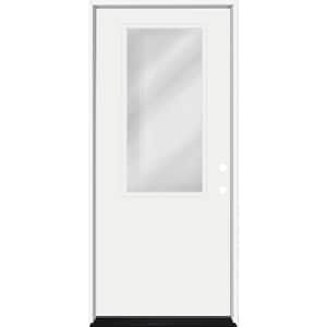 Legacy 30 in. x 80 in. LHIS 2/3 Clear Glass White Primed Fiberglass Prehung Front Door