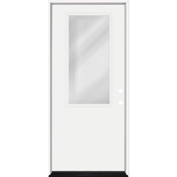 Steves & Sons Legacy 30 in. x 80 in. LHIS 2/3 Clear Glass White Primed Fiberglass Prehung Front Door
