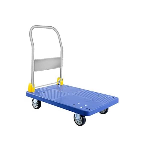 Tidoin Heavy-Duty Blue Steel Drywall Cart with 880 lbs. Load Capacity and 360-Degree Swivel Wheels