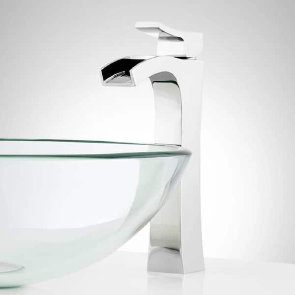 SIGNATURE HARDWARE Vilamonte Single Handle Vessel Bathroom Faucet with Drain Kit Included in Chrome