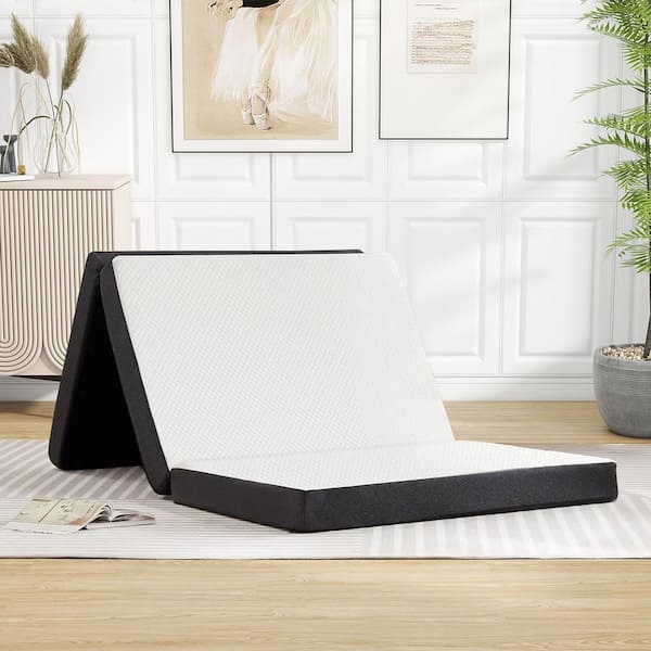 WONDER COMFORT White Twin Medium Firm Tri-Fold Mattress Topper Memory ...