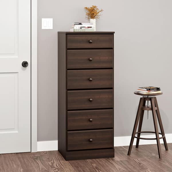 Prepac Astrid Espresso 6 Drawer Dresser 20 in. Chest of Drawers Dresser for Bedroom Dressers for Clothes Storage and Organizer EDBH 0401 1