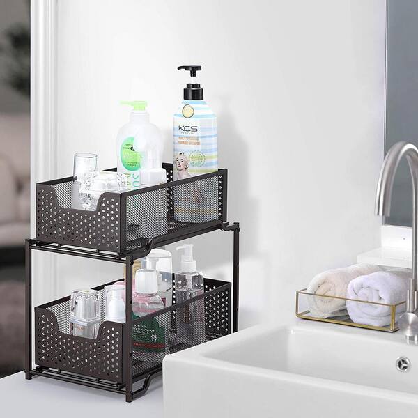 HOMLUX Black Under Sink Organizers and Storage (2-Pack) HD-15-FDC - The  Home Depot