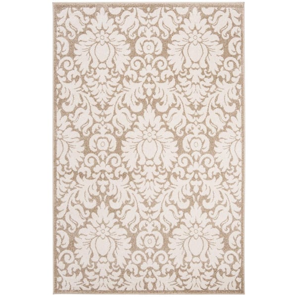 SAFAVIEH Amherst Wheat/Beige 4 ft. x 6 ft. Border Floral Geometric Area Rug