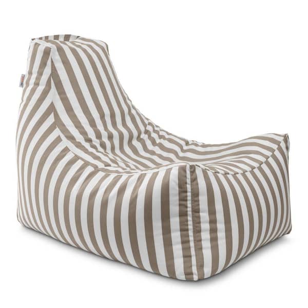 Juniper Jr Taupe Striped Outdoor Kids Bean Bag Lawn Chair