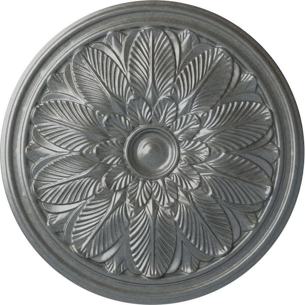 Ekena Millwork 22-5/8 in. x 1-3/4 in. Bordeaux Urethane Ceiling Medallion (Fits Canopies upto 3-1/4 in.), Platinum