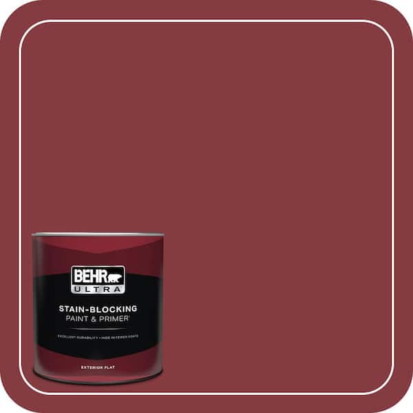 BEHR ULTRA 1 qt. #M140-7 Dark Crimson Flat Exterior Paint & Primer