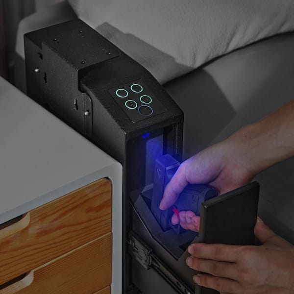 Mounted Gun Safe for Pistols, 12.59 in. Black backpack, Handgun Safe, Biometric Gun Safe with Three Quick Access Ways