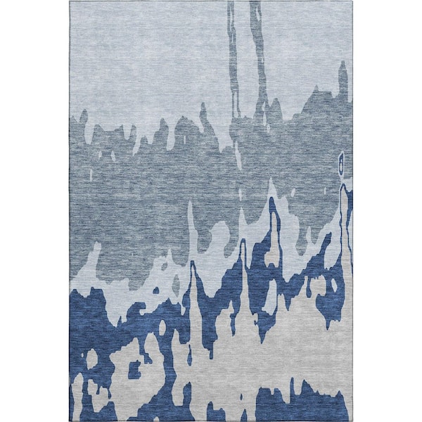 Addison Rugs Mayfield Premium Machine Washable Abstract AMF961 Sky 3 ft. x 5 ft. Area Rug