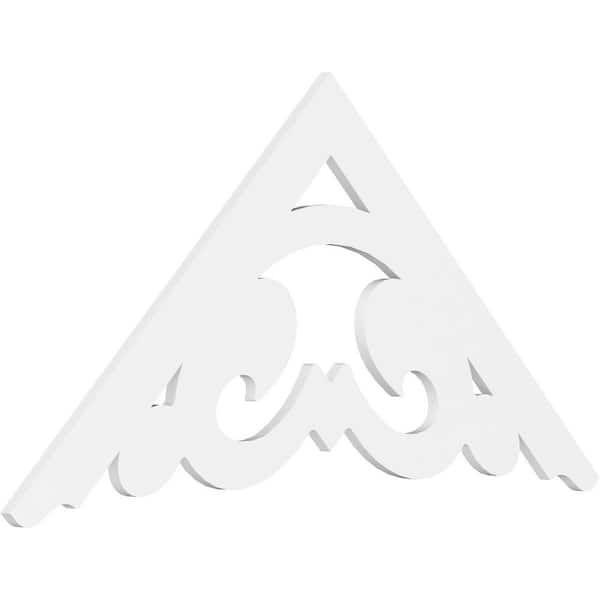 Ekena Millwork Pitch Preston 1 in. x 60 in. x 32.5 in. (12/12) Architectural Grade PVC Gable Pediment Moulding
