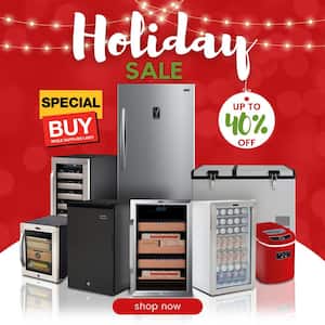 1.2 cu. ft. Stainless Steel Digital Control and Display Cigar Humidor with Spanish Cedar Shelves Wine Chiller
