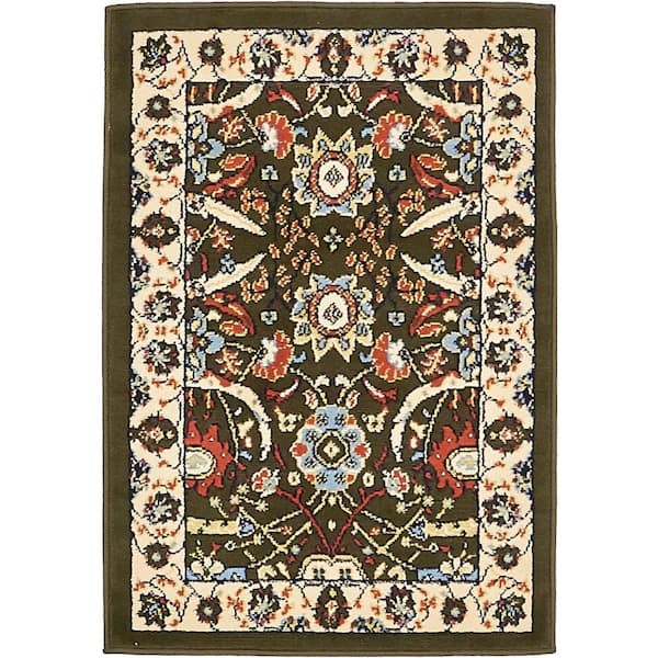 Unique Loom Espahan Cape Cod Olive 2' 2 x 3' 0 Area Rug