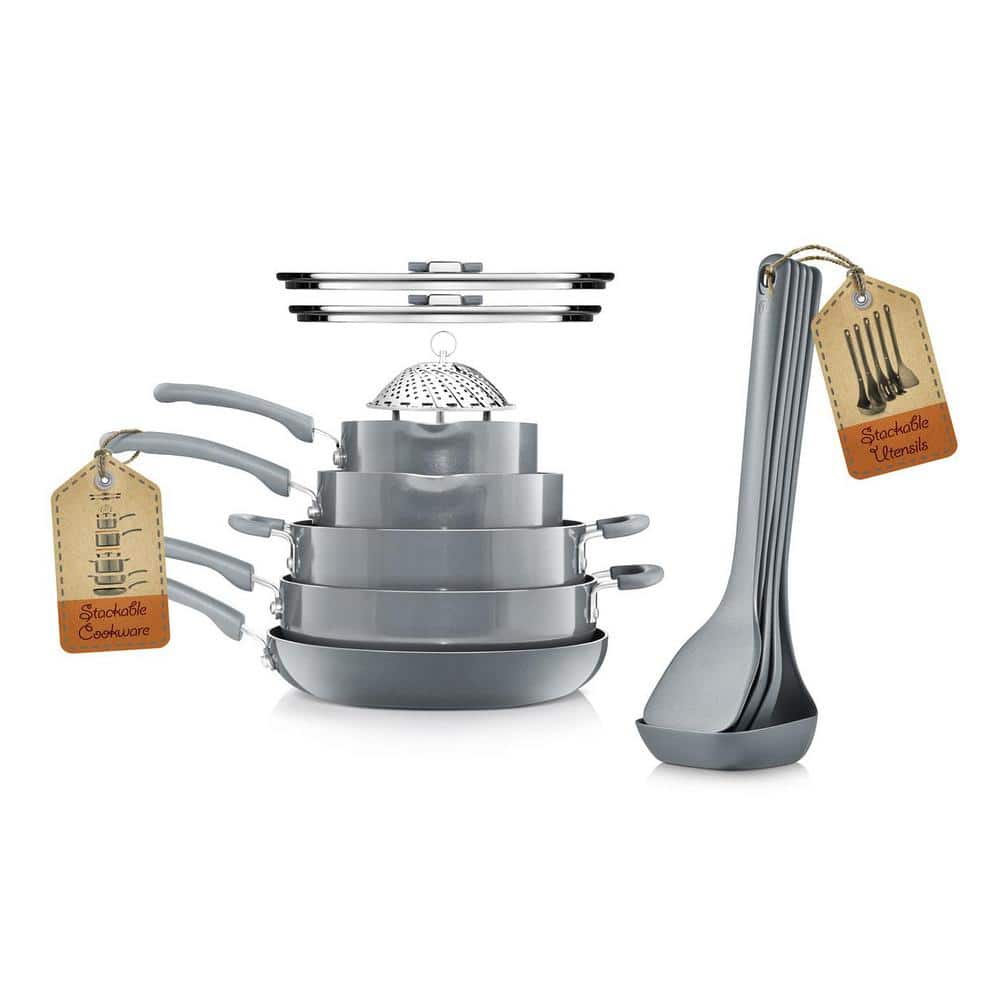 NutriChef 11 Pc Nonstick Diamond Kitchen Cookware Pot & Pan Set, Gray (2  Pack) - 16.18 - On Sale - Bed Bath & Beyond - 36251619