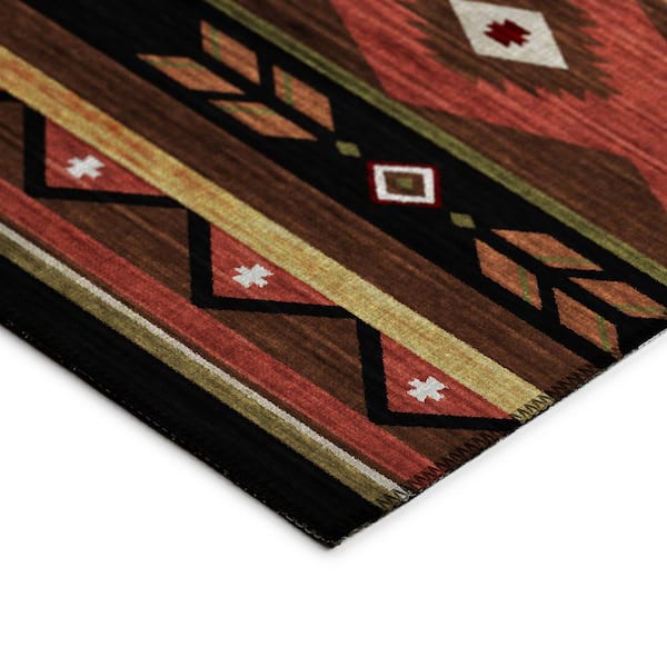 Sonora Brown 3 ft. x 5 ft. Geometric Indoor/Outdoor Area Rug