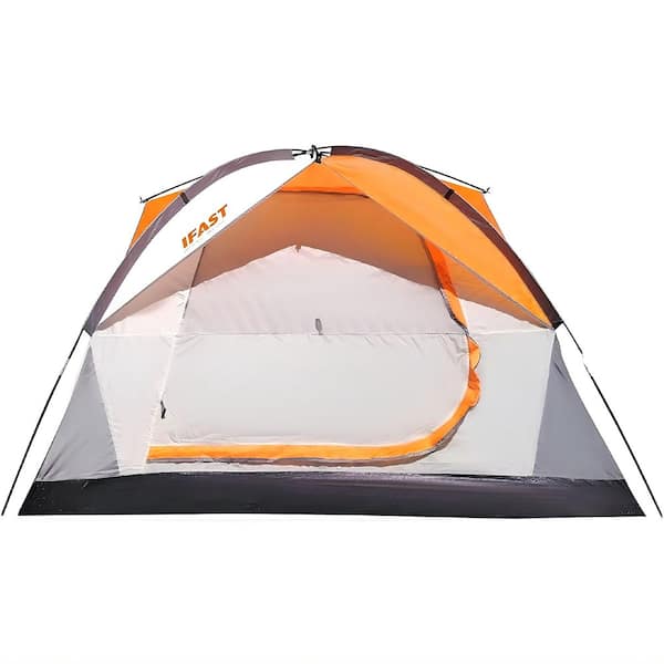 Person Camping Tent Portable Lightweight Waterproof Outdoor Tent in Orange