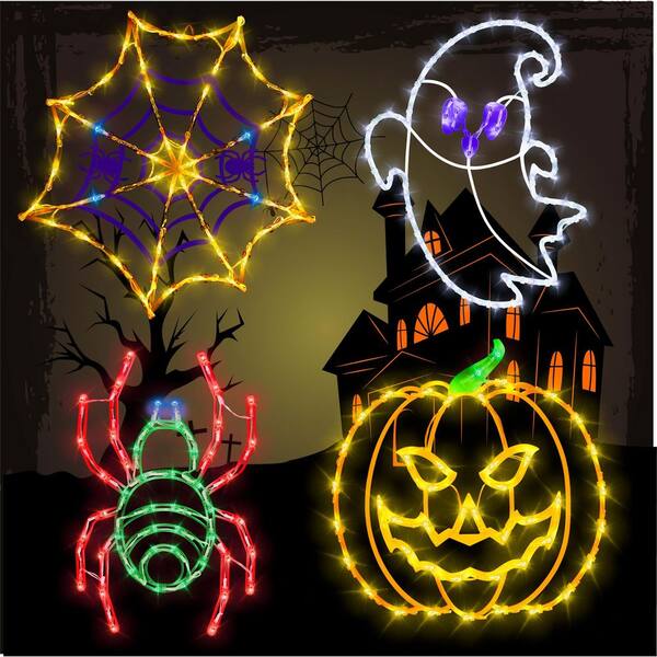 Joyeux Halloween Avec Fond De Couleur Orange Et Araignée Et Toile D