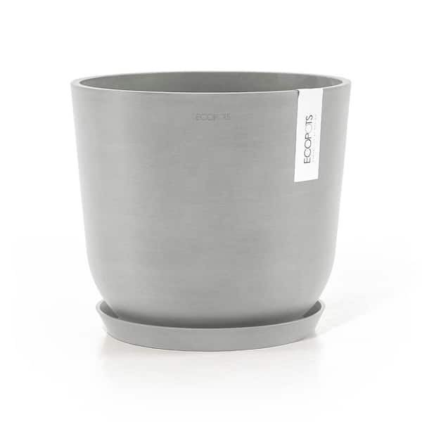 O ECOPOTS BY TPC Oslo 10 in. Pure White Premium Sustainable Planter ( with Saucer)
