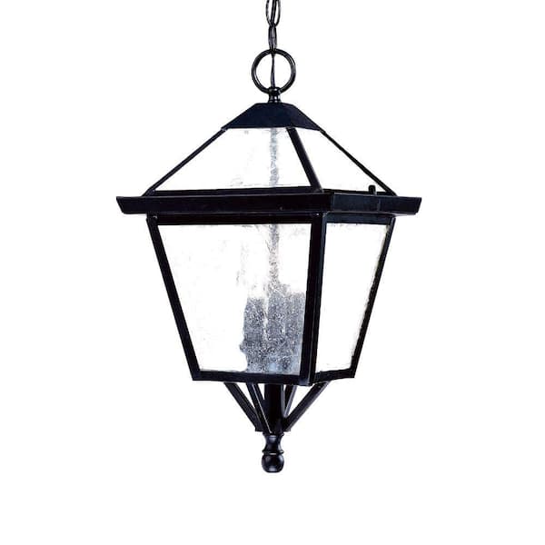 Acclaim Lighting Bay Street Collection 3-Light Matte Black Outdoor Hanging Light Fixture