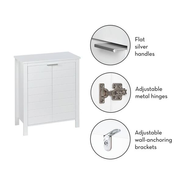 RiverRidge Madison 23.31-in x 63.88-in x 16.88-in White Freestanding Corner  Linen Cabinet