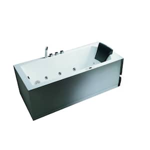 70 in. x 32 in. Combination Whirlpool and Air Bath with Left Hand Drain in White with Bluetooth and Color Lighting