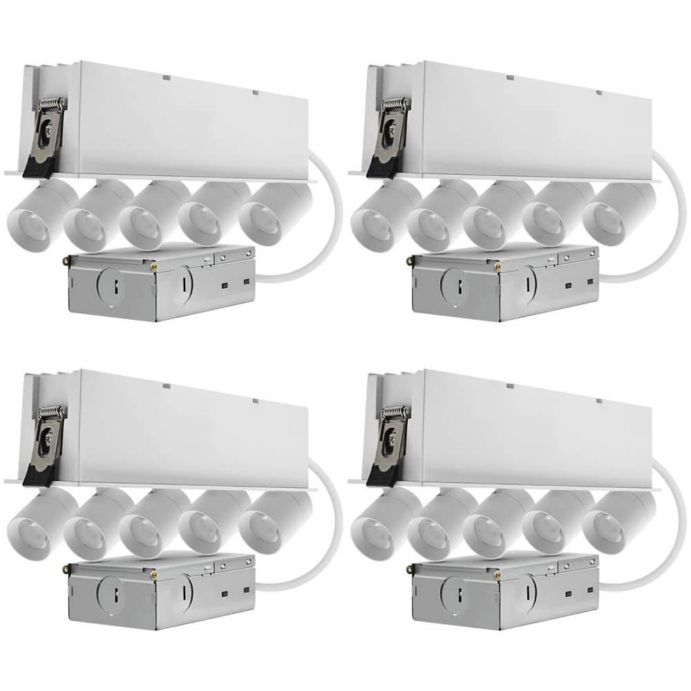 9 In. 5-Head Integrated LED Adjustable Recessed Light, 5CCT, CRI90, 15W, 1000LM 355° & 80° Tilt Dimmable IC Rated 4 Pack price history on PriceWatchPro