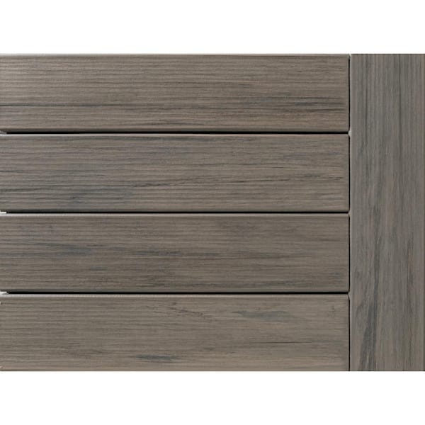 Legacy 1 in. x 6 in. x 1 ft. Ashwood Grooved Edge Composite Decking Board Sample