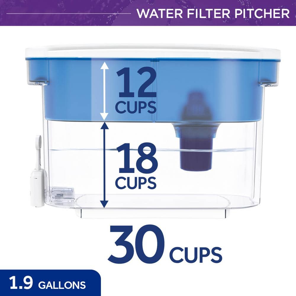 Large Blue and Clear Activated Carbon Water Filter Pitcher