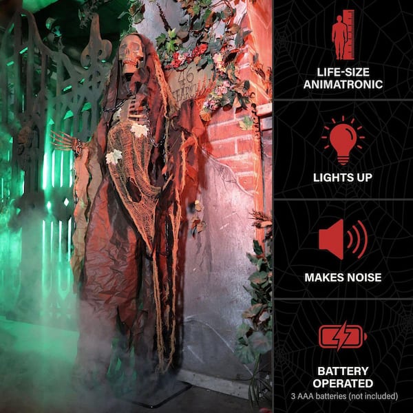 Haunted Hill Farm 5.2 ft. LED Standing Sonic Reaper Halloween