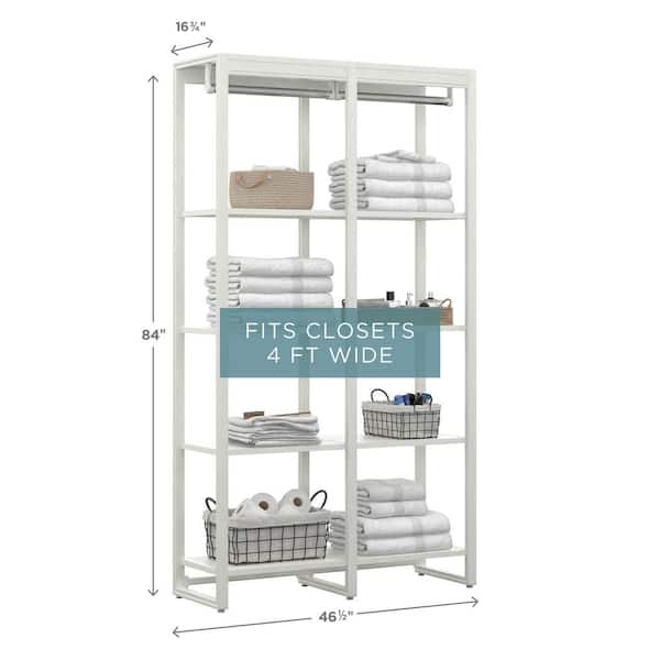 Closets By Liberty 46 5 In W White, Adjustable Closet Shelving