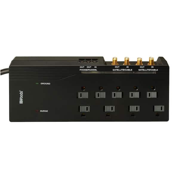 Woods Multimedia 9-Outlet 3000-Joule Surge Protector with 6 ft. Power Cord