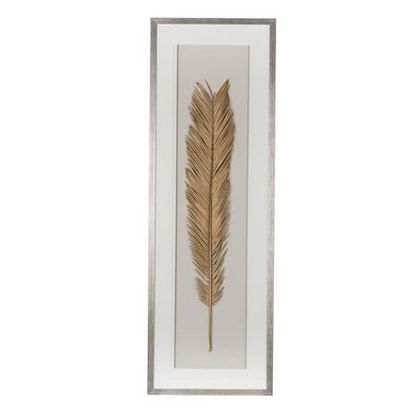 Unbranded 47 in. x 16 in. Gold Leaf by None MDF Framed Wall Art, Wall Decor for Living Room, Dining Room, Office, Bedroom