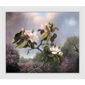 Apple Blossoms and Hummingbird by Martin Johnson Heade Galerie White Framed Nature Painting Art Print 24 in. x 28 in.