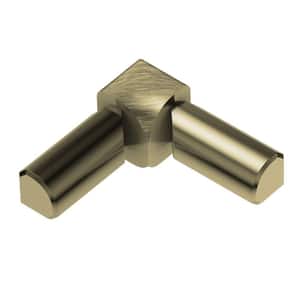 Rondec Brushed Brass Anodized Aluminum 3/8 in. x 1 in. Metal 90° Double-Leg Inside Corner