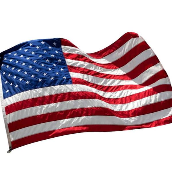 3 ft. x 5 ft. Red White and Blue Embroidered Nylon American Flag