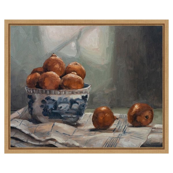 Amanti Art A Dish of Fruit IV by Marian Parsons 20 in. W x 16 in. H. Canvas Wall Art Print Framed in Brown