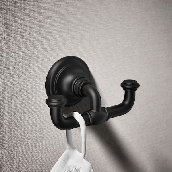 Artifacts J-Hook Double Robe Hook in Matte Black