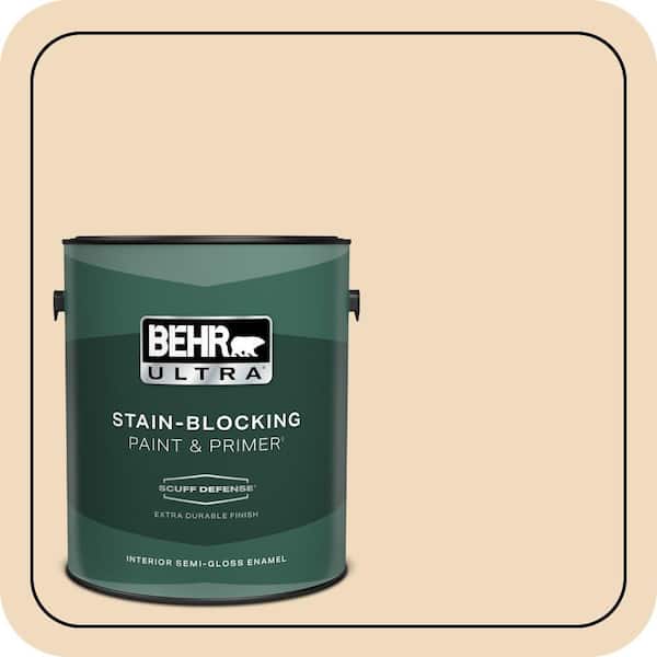 BEHR ULTRA 1 gal. #S270-1 Frosted Toffee Extra Durable Semi-Gloss Enamel Interior Paint & Primer