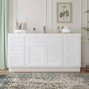 69 in. W x 21 in. D x 32.5 in. H Bath Vanity Cabinet without Top in White