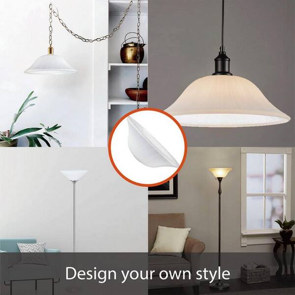 6-7/8 in. H x 20 in. Dia/Etched Alabaster Glass Shade For
