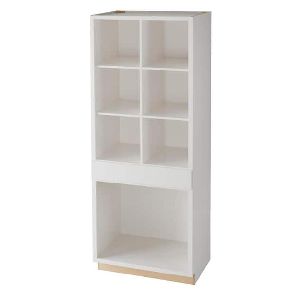 Hampton Bay Avondale 36 in. W x 24 in. D x 96 in. H Ready to Assemble Plywood Shaker Open Pantry Kitchen Cabinet in Alpine White