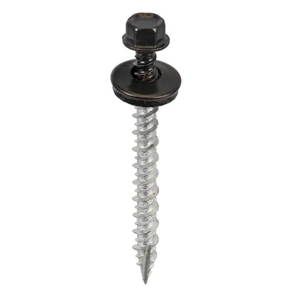 Acorn Hardware #9 x 2 in. 1/4 in. Hex Head Metal to Wood Screws in Black (Bag of 250)
