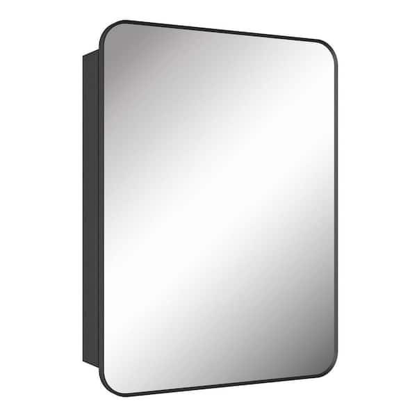 24 in. W x 32 in. H Rectangular Aluminum Bathroom Medicine Cabinet with Mirror Framed Wall Storage Cabinet