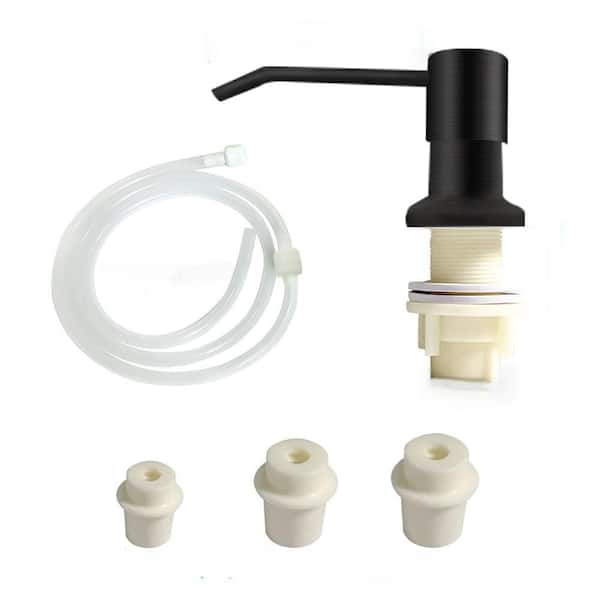 Large Bottle Tube Soap Dispenser Lotion Dispenser for Kitchen Sink in Black, with 47 in. No-Spill Extension Tube Kit