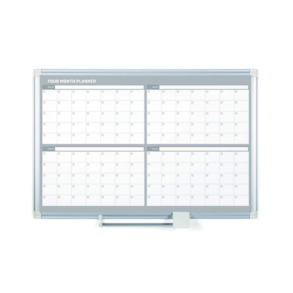 24 x 36 with Aluminum Frame MasterVision MB0707186P Planning Board 3-in-1 Calendar Dry Erase 