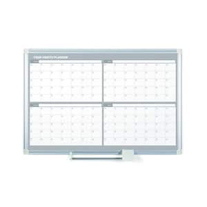 24 in. x 36 in. Magnetic Steel Dry-Erase Four Month Planner Board With Aluminum Frame